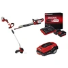 Image de Kit premium jardin sans fil Einhell - Taille-haies 36V, coupe-bordure 36V, robot tondeuse + batteries 4.0Ah