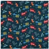 Image de Tissu enfant coton bus vendu au mètre(...) - Bleu