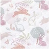 Image de Tissu enfant matelassé lièvres et lapins vendu au mètre(...) - Blanc