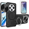 Image de Coque pour Xiaomi Redmi 14C avec 2 Verres Trempés, Coque avec Cache Caméra et Anneau Support - Noir -