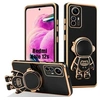 Image de Coque pour Xiaomi Redmi Note 12S (pas pour Note 12), Noir, Housse avec Support Astronaute 3D, Protection Antichoce en TPU souple -