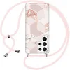 Image de Coque Cordon pour Samsung Galaxy S24 Ultra, Antichoc Protection Motif Marbre Rose -