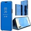 Image de Coque pour Samsung Galaxy S25, Protection Effet Mirror Smart Case Rabat Flip Clear View - Bleu -