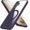 Image de Coque + 2 Verres Trempés pour Samsung Galaxy S24, Protection Antichoc avec Cercle Magnétique - Violet -