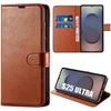 Image de Coque pour Samsung Galaxy S25 Ultra, Protection Rabat Anti-Rayures Antichoc Synthécuir Souple - Marron -