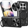 Image de Coque pour Xiaomi Redmi Note 14 Pro 5G - avec Anneau + 2 Verres Trempés - Noir -