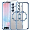Image de Coque pour Samsung Galaxy S24 FE - Anneau Magnétique Film Caméra 2 Verres Trempés - Bleu -