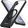 Image de Coque + 2 Verres Trempés pour Samsung Galaxy S25, Protection Hybride avec Anneau Magnétique Noir -