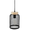 Image de Suspension noire en metal/bois - H 24,5 cm --