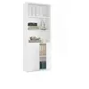 Image de Bibliotheque / etagere de rangement, coloris blanc - Hauteur 196.5 x Longueur 75.5 x Profondeur 33 cm --