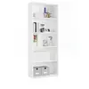 Image de Bibliotheque / etagere de rangement coloris blanc - Hauteur 196.5 x Longueur 75.5 x Profondeur 33 cm --