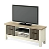 Image de Meuble TV 2 portes coloris Pin/Cambrian - Hauteur 51 x Longueur 130 x Profondeur 41 cm --