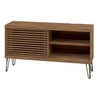 Image de Meuble TV avec 1 porte coulissante coloris Chene Buriti -longueur 120 x profondeur 33 x hauteur 65 cm --