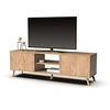 Image de Meuble TV coloris chene dore - Hauteur 50 x Longueur 160 x Profondeur 40 cm - -