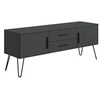 Image de Meuble TV en melamine coloris gris Anthracite - Longueur 140 x Profondeur 40 x Hauteur 56 cm --