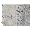 Image de Coffre en bois de manguier et laiton coloris blanc vieilli - Longueur 88 x Profondeur 40 x Hauteur 45 cm --