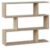 Image de Bibliothèque, étagère basse 3 niveaux en bois mélaminé chêne - Longueur 110 x Profondeur 24 x Hauteur 97 cm --
