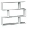 Image de Bibliothèque, étagère basse 3 niveaux en bois mélaminé coloris blanc brillant - Longueur 110 x Profondeur 24 x Hauteur 97 cm --