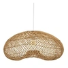 Image de Lampe suspendue, Suspension luminaire en bois de rotin coloris beige et métal blanc - longueur 68 x profondeur 58 x Hauteur 33 cm - -