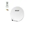 Image de Pack Parabole satellite fibre composite Blanche 60cm BRIDES INOX + LNB Single HD 4K