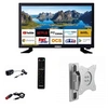 Image de Pack TV LED 21.5" 54cm Téléviseur Full HD Andoid Smart + Support Tv Camping Car