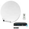 Image de Pack Parabole Satellite Fibre Composite Blanche 60cm + LNB Single + SIRIUS 3 Récepteur TV Satellite HD + Carte