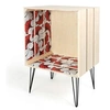 Image de - Bout de canapé ethnique en Bois et Métal - L.40xH.60 cm - Rouge - WAX