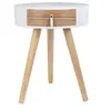 Image de - Table de chevet scandinave Nora - Diam. 35 x H. 45 cm - Blanc - Nora