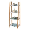 Image de - Etagère de salle de bain en bambou Finja - L. 43 x H. 112 cm - Blanc - Finja