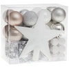 Image de Féérie Lights & Christmas - Kit Décoration pour sapin de Noël - 44 Pièces - Taupe, argent et gris - Dis maman