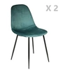 Image de - 2 Chaises design velours Giulia - Bleu canard - Giulia