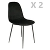 Image de - 2 Chaises design velours Giulia - Noir - Giulia