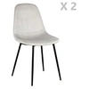 Image de - 2 Chaises design velours Giulia - Gris clair - Giulia