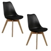 Image de - 2 Chaises design scandinaves rembourrées Cocooning - Noir - Cocooning