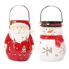 Image de - Lot de 2 Décoration de Noël lanterne Xmas - Père Noêl et Bonhomme de Neige - Xmas
