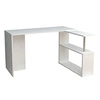 Image de - Bureau en forme de L avec étagères de rangement L.130 cm - Blanc - Cayko