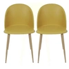 Image de - Lot 2 Chaises Scandinave Bergen - Jaune moutarde - Bergen
