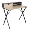 Image de - Bureau en Acier et MDF avec Tiroir et Niches de rangement - Noir - CAMBRIDGE