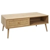 Image de - Table basse Bali avec 1 tiroir, en cannage et bois contreplaqué