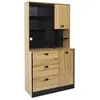 Image de - Buffet de cuisine Chef - Hauteur 169 cm - Bois et Noir