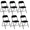 Image de - Lot de 6 Chaises pliantes effet velours - Noir