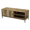 Image de - Meuble TV Joya avec 1 porte et 2 niches de rangement - Bois foncé et noir - Joya