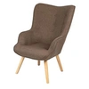 Image de - Fauteuil Noor avec pieds en bois - Taupe - Noor