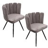Image de - Lot de 2 Chaises design effet velours Ariel - Gris - Ariel
