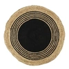 Image de - Tapis rond en Jute et coton - Imprimé Noir - Diamètre 90 cm