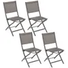 Image de - Lot de 4 Chaises de jardin pliantes Essentia - Gris wengé et marron tonka - Essentia