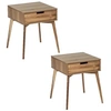 Image de - Lot de 2 Tables de chevet Acina, en bois d'Acacias avec 1 tiroir - Acina