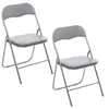 Image de - Lot de 2 Chaises pliantes en PVC - Gris