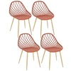 Image de - Lot de 4 chaises d'extérieur Malaga en polypropylène - Terracotta - Malaga