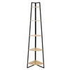 Image de - Etagère d'angle 5 niveaux en MDF et métal - Noir et beige